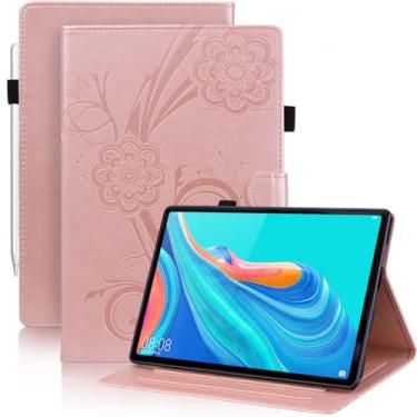Imagem de Kitzomi Capa para Samsung Galaxy A9 Plus 2023 (SM-X210/ X215/X216) com couro PU premium e bolso para cartão, suporte ajustável dobrável + fecho magnético para Samsung Galaxy Tab A9 Plus 11 polegadas, ouro rosa