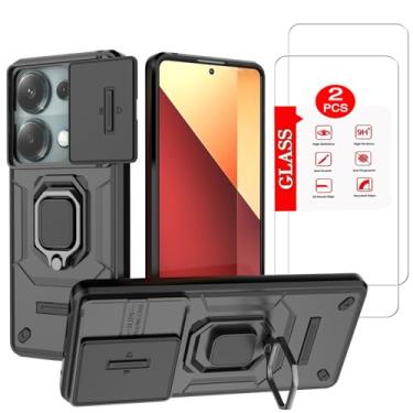 Imagem de Anvzle Capa para XiaoMi RedMi Note 13 Pro 4G 【Não serve para 5G】 Capa com [pacote com 2] protetor de tela de vidro temperado, protetor RedMi Note 13 PRO 4G [grau militar], lente protege a capa com