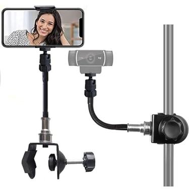 Imagem de Suporte de microfone Eubby para celular, braço flexível, suporte para webcam, suporte de música, microfone para todos os celulares, Logitech Webcam C920 C930, luzes LED, flash, etc. (fios de 0,6 cm)