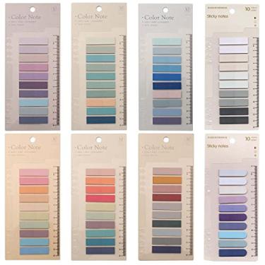 Imagem de Toosunny 1600 abas adesivas de 80 cores, abas de arquivo graváveis e reposicionáveis, bandeiras para páginas ou marcadores de livros, notas de leitura, arquivos de classificação