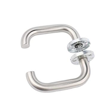 Imagem de Conjunto de maçaneta de porta de aço inoxidável interior de aço inoxidável Alavanca de bloqueio trava ajustável durável maçaneta de segurança para banheiro quarto, JH002