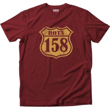 Imagem de Camiseta Algodão Masculina Rota 158 Tamanho:GG;Cor:Vinho