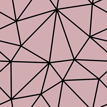 Imagem de Papel de Parede Vinilico Rosa Formas Geométricas Quarto 12m