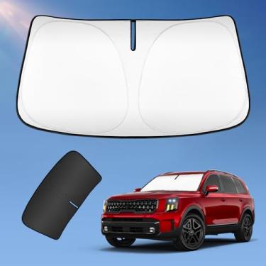 Imagem de UKTOP Guarda-sol para Kia Telluride 2020-2024, Capa de Para-brisa, Protetor Solar Prateado 240T, Dobrvel, Bloqueador UV, Acessrios de Carro