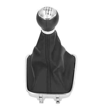 Imagem de Manopla de Mudança de Marcha de 6 Velocidades, Bota de Couro Pu, Alavanca Manual de Mudança de Marcha, Substituição de Interior Automotivo para Partes do Corpo (Boné Prateado)