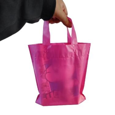 Imagem de 25 SACOLAS PLÁSTICAS MODELO ALÇA FITA MEDIDA 27X40X0,15 (ROSA)