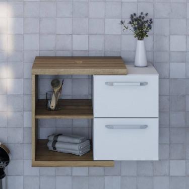 Imagem de Armário Gabinete Nexus 65cm Contemporâneo Lâmina Mel/Branco Chess