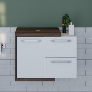 Imagem de Armario Gabinete Nexus 65P  estilo moderno Nogal /Branco Chess