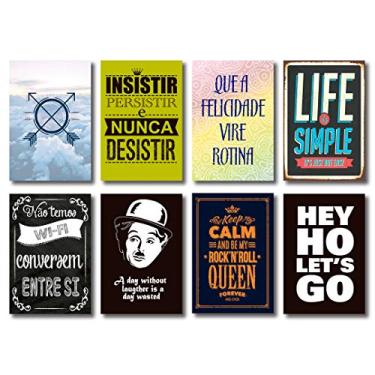 Imagem de Kit Placas Decorativas Frases Motivação Wifi Mdf - 8 Placas