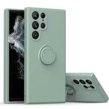 Imagem de Capa de silicone quadrada com anel de dedo 360 para Samsung Galaxy S23 S24 Ultra Plus S22 S21 S20 FE S10 Plus A32 A52 Capa de suporte de telefone, verde, Galaxy Note 10 Plus