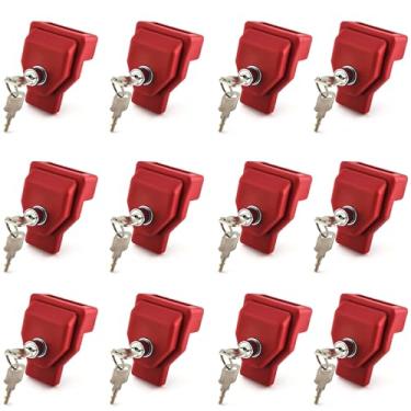 Imagem de NAKAKEKO Plástico, trava de mão feliz, par com chave igual (pacote com 12) para caminhões de reboque de trator - trava de semi reboque