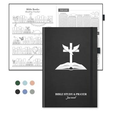 Imagem de SIMSIMY Diário de estudo bíblico e diário de oração com rastreador de leitura da Bíblia, diário de mapeamento de versículos, devocional cristão e planejador de fé, caderno de igreja para anotações,
