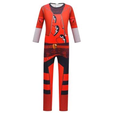 Imagem de WYYXYB Fantasia vermelha para meninas festa de aniversário Halloween Descendentes 4 roupas cosplay (9-10 anos, vermelho)
