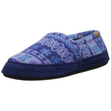 Imagem de Acorn Pantufas femininas moc com sensação confortável de nuvem, cabedal macio e aconchegante e sola antiderrapante, Azul islandês, 8-9