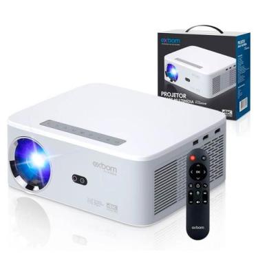 Imagem de Projetor Android 5G 4K com Espelhamento Sem Fio Branco Exbom Modelo PJ