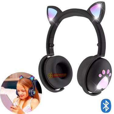 Imagem de Fone De Ouvido Led Para Menina Orelha Gatinho Original Rosa - Santiago