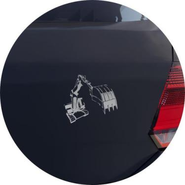 Imagem de Adesivo de Carro Retroescavadeira Trator - Cor Rosa - Melhor Adesivo, 