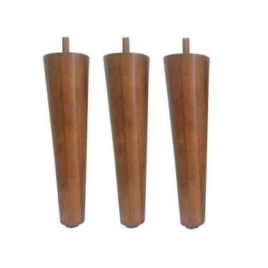 Imagem de 3 Pe Palito 25cm Marrom Claro Com Parafuso Central Para Moveis - Jthom