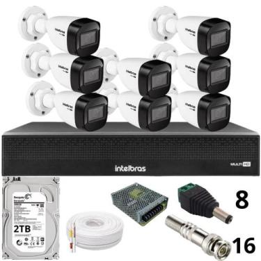 Imagem de Kit 8 Câmeras Intelbras 1130b Full Hd Dvr Mhdx 1016-c Intelbras Com De
