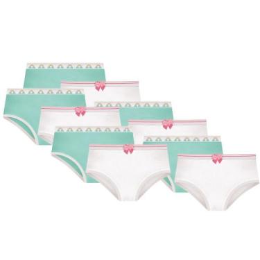 Imagem de Kit 10 Calcinhas Básica Normal Para Meninas Selene Infanto Juvenil Em 