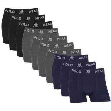 Imagem de Kit10 Cueca Masculina Boxer Polo Wear Microfibra Confortável, Sortido 