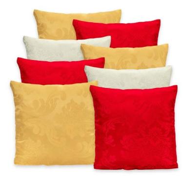 Imagem de Kit 8 Capas De Almofada Com Zíper 40 X 40 Jacquard Natalino - Rafaloro