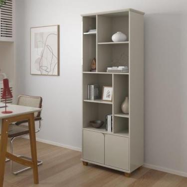 Imagem de Livreiro / Multiuso TA 2 Portas + 8 Nichos Para Organização Cor Off Wh