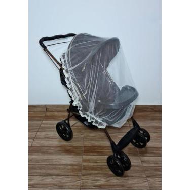 Imagem de Mosquiteiro Para Carrinho Renda Palha Com Elástico Cortinado Véu - POL