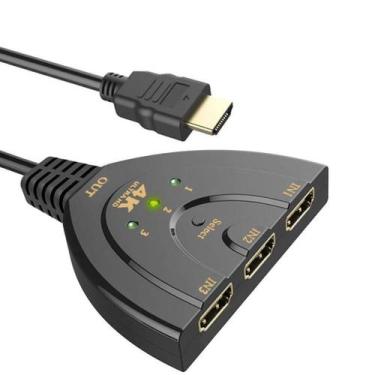 Imagem de Multiplicador Splitter Hub Hdmi 3x1 Chave Seletora Chaveador - Hub Hdm