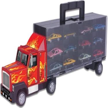 Imagem de Carreta C/12 Carrinhos Infantil Caminhão Cegonha Criança - Braskit
