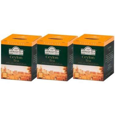 Imagem de Kit 3 Chá Importado Ceylon Ahmad Tea London 20 Gr