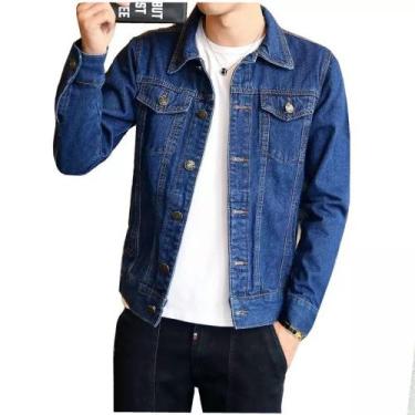 Imagem de Jaqueta Jeans Azul Masculina Clássica Elegante - Preston