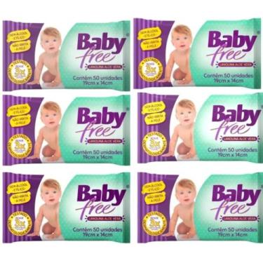 Imagem de Lenço (toalha) Umedecida Baby Free com 300 unidades (6 pacotes) - Qual