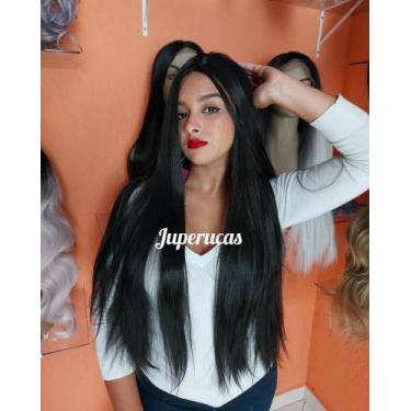 Imagem de Peruca wig preta lisa premium 75cm acabmento perfeito - JUPERUCAS