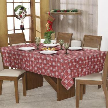 Imagem de Toalha Mesa Natal 8 Lugares 2,15x1,55 Papai Noel Natalina - MH Enxovai