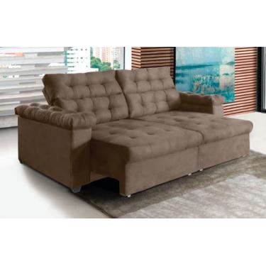 Imagem de Sofá New Austrália 2 metros Retratil e Reclinavel Suede com molas Sofá