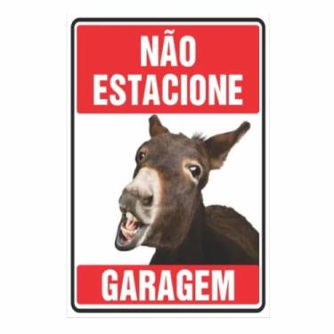 Imagem de Placa Proibido Estacionar Burro Condomínio Ou Casa 30x20cm - Comunik B