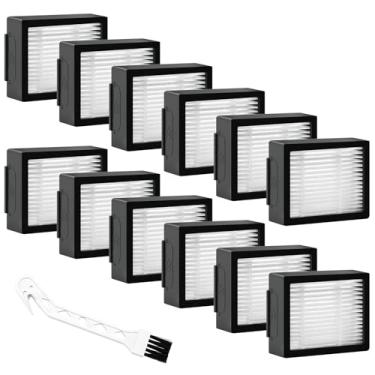 Imagem de puxyblue Filtro de aspirador de pó (pacote com 12) compatível com iRobot Roomba E5 E6 E7 i6 i8 i7 i7+i3 i3+/Plus I&E