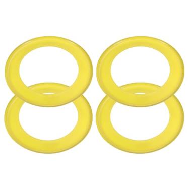 Imagem de PATIKIL Anéis voadores, 4 peças de discos voadores de plástico PP para esportes ao ar livre, jogos, praia, piscina, acampamento, atividades, amarelo