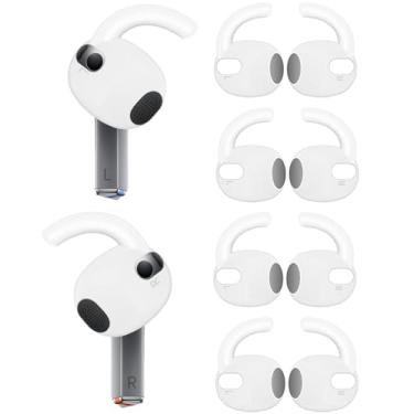 Imagem de BLLQ 4 pares Galaxy Buds3 Ear Hook Cover Grip Tip Antiderrapante Acessórios compatíveis com Samsung Galaxy Buds 3, Branco 804w4