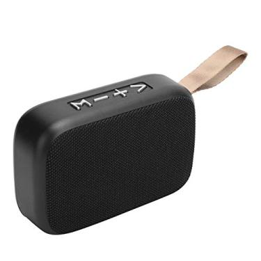 Imagem de Alto-falante Bluetooth4.2, subwoofer estéreo de som HiFi Mini reprodutor de música USB portátil, com rádio FM, chamadas manuais, para ambientes internos, externos (preto)