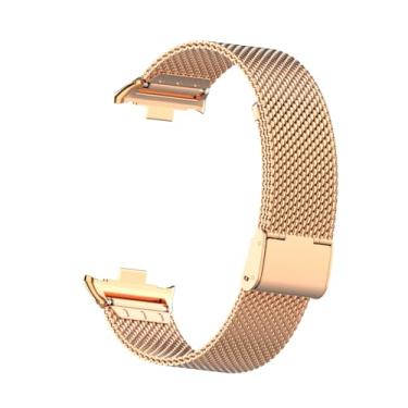 Imagem de HOPMC Pulseira de metal para Xiaomi Mi Band 8 Pro, moldura protetora e pulseira de malha de aço de 18 mm para mulheres e homens, 230 mm