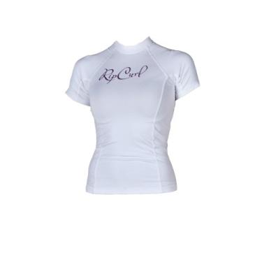 Imagem de Rip Curl Rashguard feminino Tropa Callie manga curta (branco, 6)