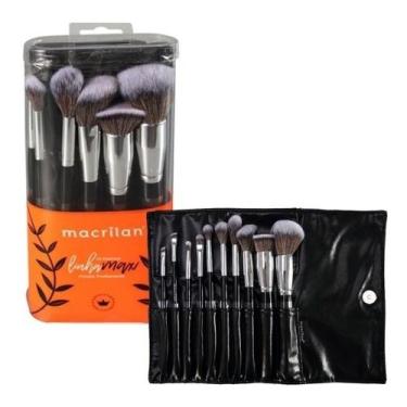 Imagem de Kit Pincel Profissional Maquiagem Linha Max Macrilan 10 Pçs