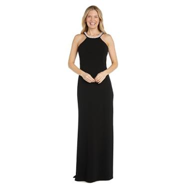 Imagem de NIGHTWAY Elegante vestido de noite com decote frente única de strass, Preto, 40