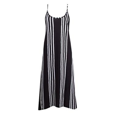 Imagem de Rip Curl Vestido maxi listrado juvenil, Preto, G
