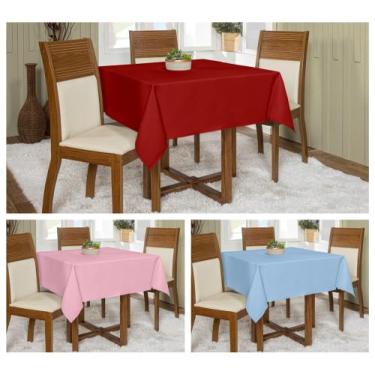 Imagem de Kit 3 Toalhas De Mesa Oxford Quadrada 1,45x1,45 Várias Cores Buffet - 