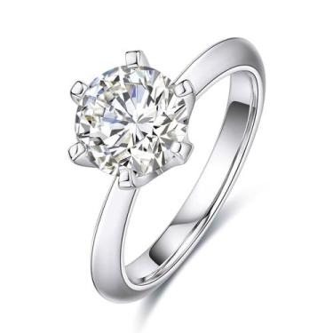 Imagem de Anel de Noivado Prata 925,moissanite, Anel Solitário 8mm - Anu Club, 1