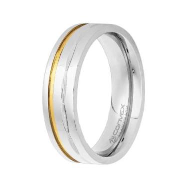 Imagem de Aliança de Namoro Dion 6mm com Filete em Ouro - Convex, 16