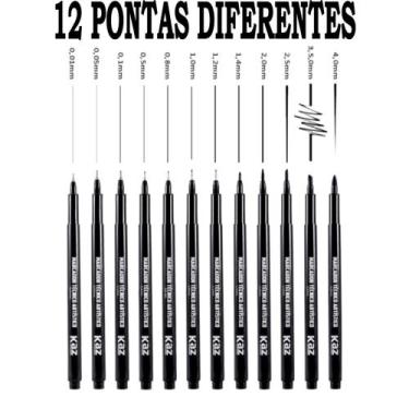 Imagem de Marcador técnico artistico alta precisão caneta pincel desenho graduaç